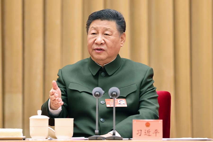 两会丨习近平出席解放军和武警部队代表团全体会议